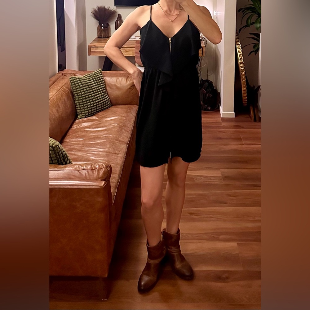 Francesca's Collections Black Ruffle Mini Dress - Picture 3 of 3